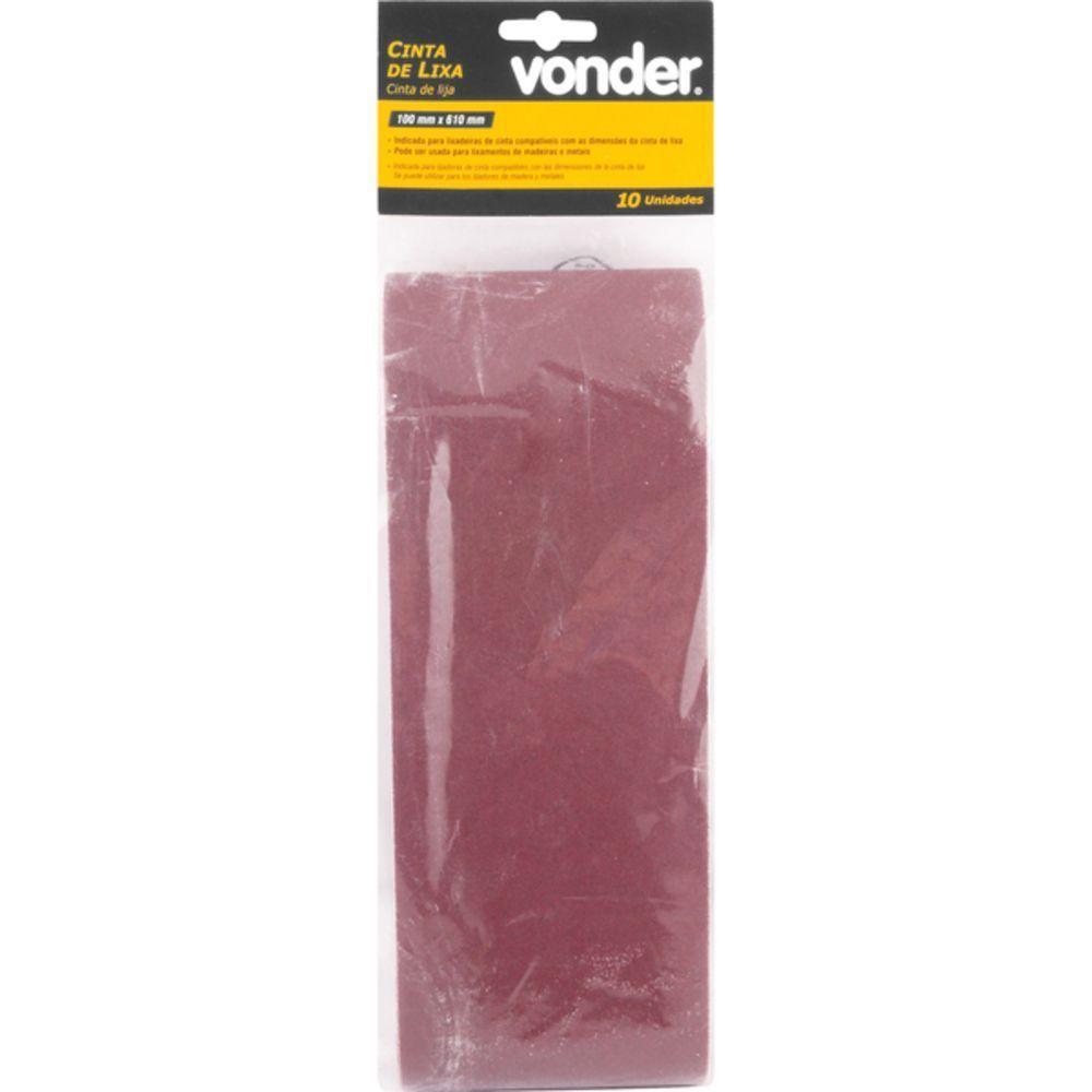 Cinta Lixa 100x610mm G120 Com 10 Peças Vonder - 1