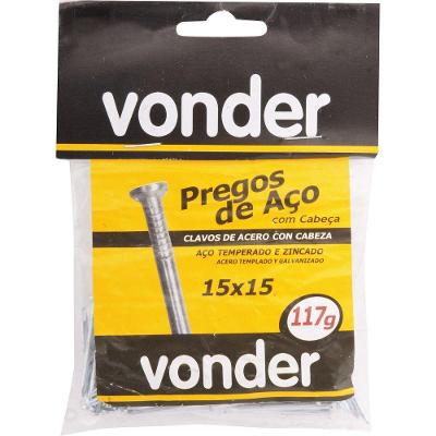Prego De Aço 8x8 Com Cabeça Zincado 100 Peças Vonder