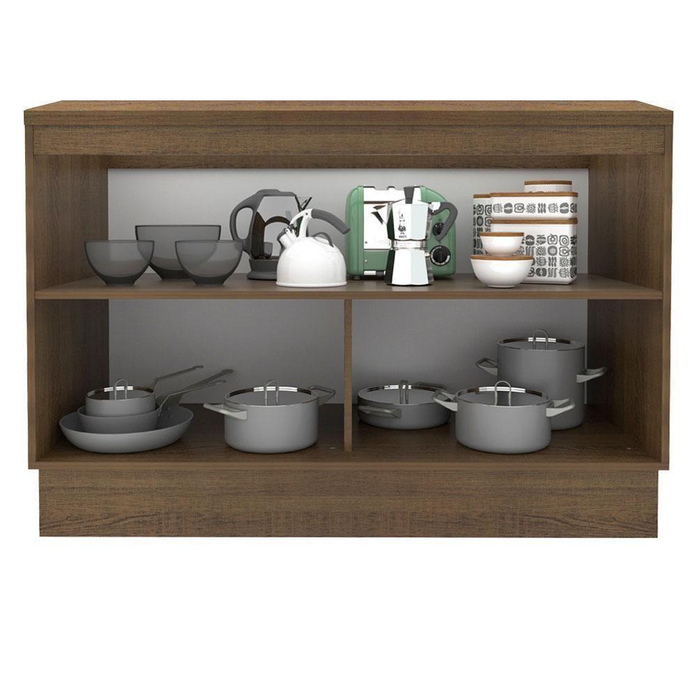 Balcão de Pia Madesa Glamy 120Cm 2 Porta Tampo Rustic Branco - 9