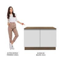 Balcão de Pia Madesa Glamy 120Cm 2 Porta Tampo Rustic Branco - 7