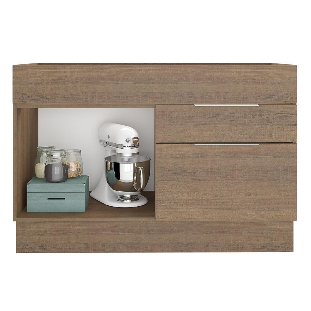 Balcão de Pia Stella 1 Porta 2 Gavetas Rustic Madesa - 5