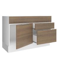 Balcão de Pia Stella 1 Porta 2 Gavetas Branco/rustic Madesa