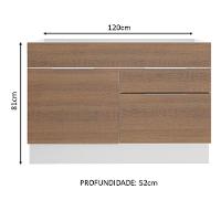 Balcão de Pia Stella 1 Porta 2 Gavetas Branco/rustic Madesa - 8