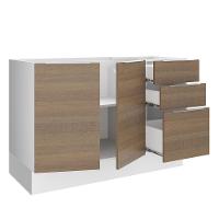 Balcão de Pia Stella 2 Portas 3 Gavetas Branco/rustic Madesa - 3