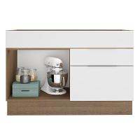 Balcão de Pia Stella 1 Porta 2 Gavetas Rustic/branco Madesa - 3