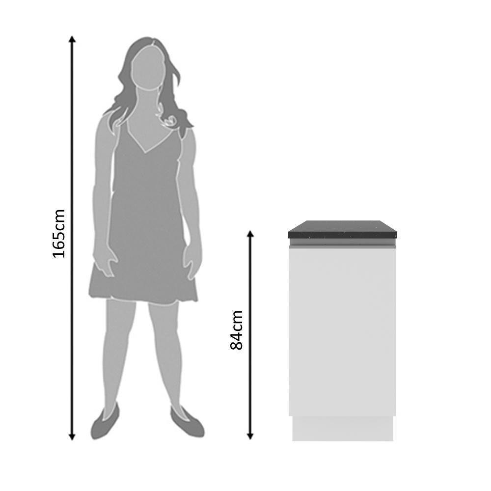 Balcão Acordes Glamy 100% MDF 40cm 1 Porta Branco Madesa - 3