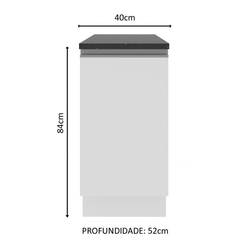 Balcão Acordes Glamy 100% MDF 40cm 1 Porta Branco Madesa - 5