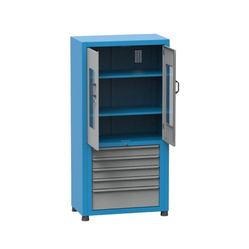 Armário Médio Com 2 Prateleiras Reguláveis 6 Gavetas M E Visor De Acrílico Arm021a Cmb - 2