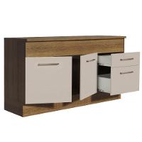 Balcão De Pia 150 Cm 2 Portas E 2 Gavetas (com Tampo) Rustic/crema Agata Madesa Rustic/crema - 2