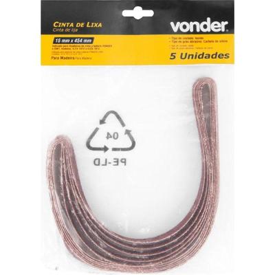 Cinta Lixa 15x454mm G120 Com 05 Peças Vonder