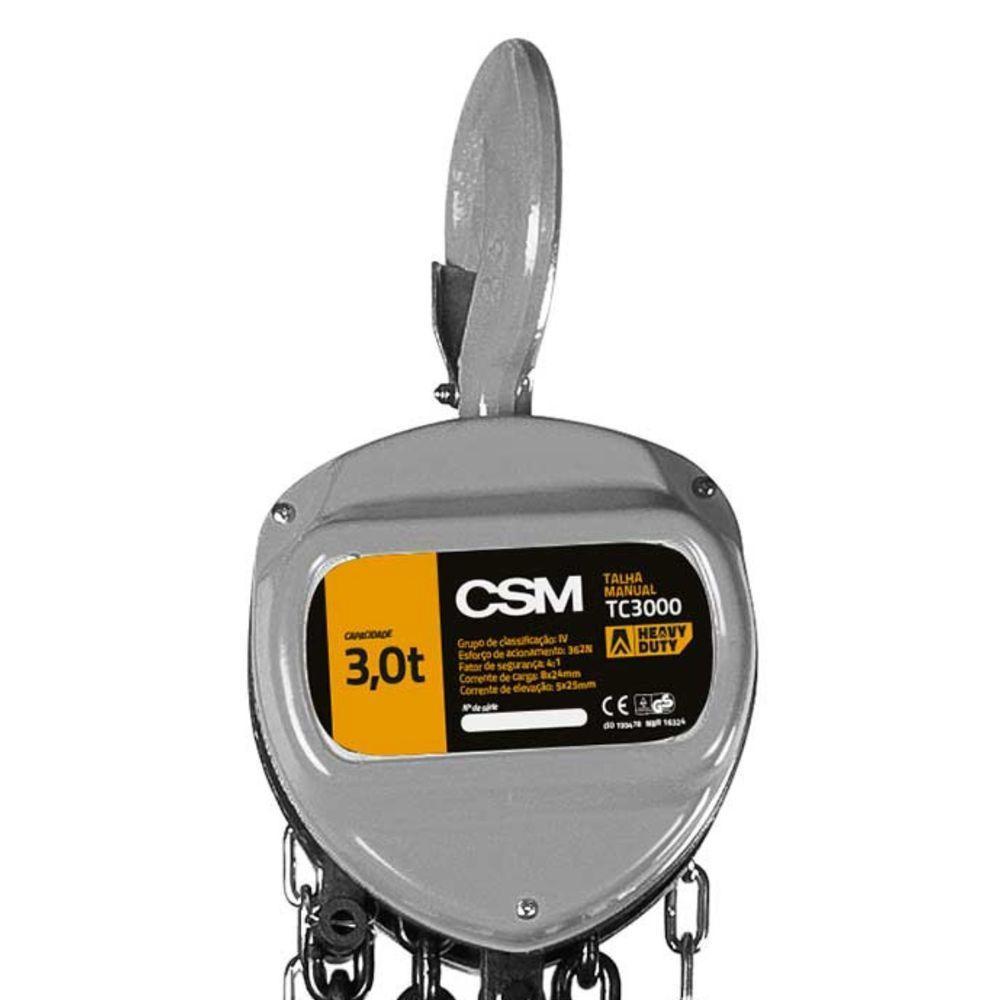 Talha Manual De Corrente 3 Ton Elevação 10 Metros Csm - 4