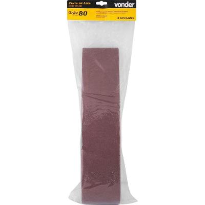 Cinta De Lixa 100 Mm X 915 Mm G 80 Com 5 Peças Vonder