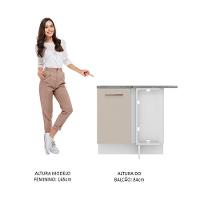 Balcão De Canto 1 Porta Branco/crema Agata Madesa Branco/crema - 7