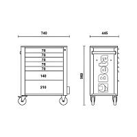 Carrinho Para Ferramentas 800kg 7 Gavetas Rsc24-7-n Beta - 2