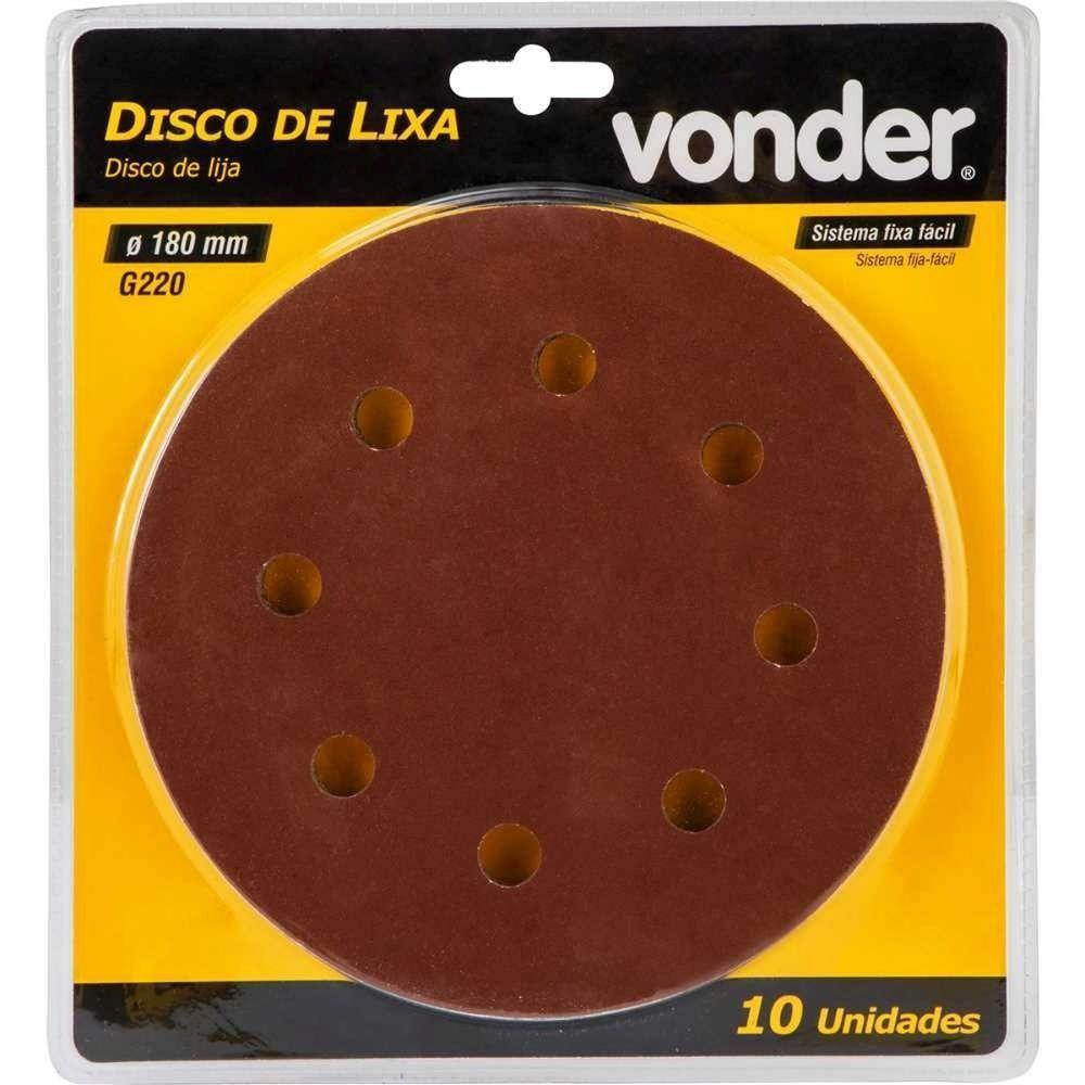 Disco Lixa 180 Mm G220 Com 10 Peças Vonder - 4