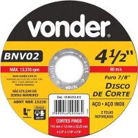 Disco Corte 115,0x1,6x22,23 2 Telas Aço Carbono E In Vonder - 1