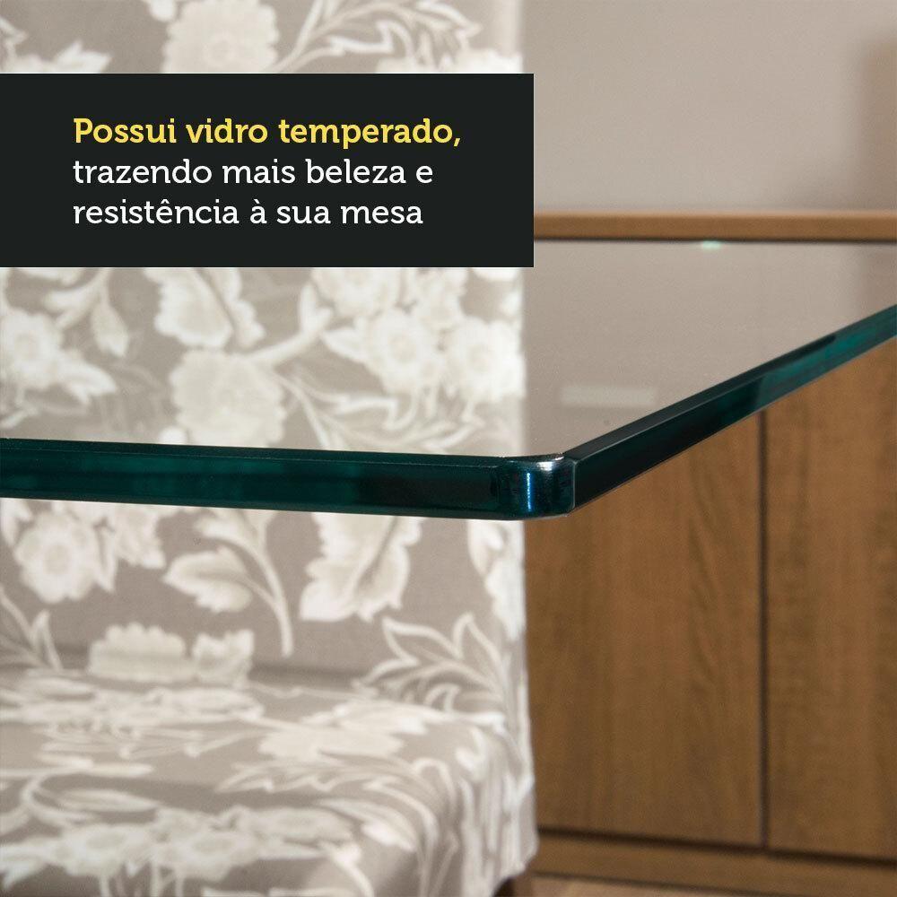 Conjunto Sala De Jantar Mesa Tampo De Vidro 6 Cadeiras Rustic/cinza/imperial - 3