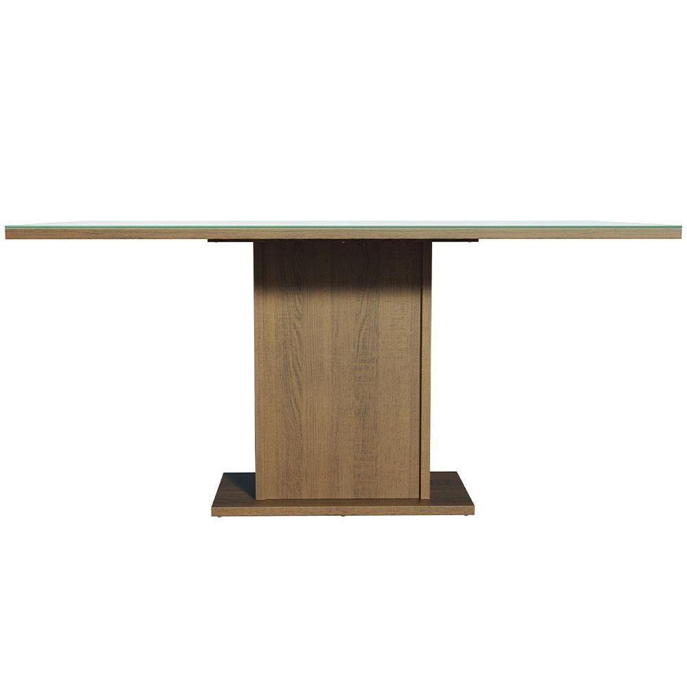 Conj. Mesa Tampo De Vidro 4 Cadeiras Rustic/Branco/silver - 7