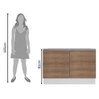 Balcão Pia Madesa Glamy 100% Mdf 120cm 2 Portas BR/Rustic