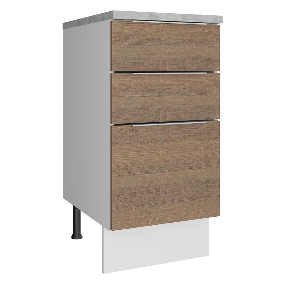 Balcão Stella 3 Gavetas Branco/rustic Madesa - 1