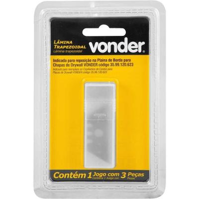 Lâmina Trapezoidal Para Plaina Borda 3 Peças Vonder