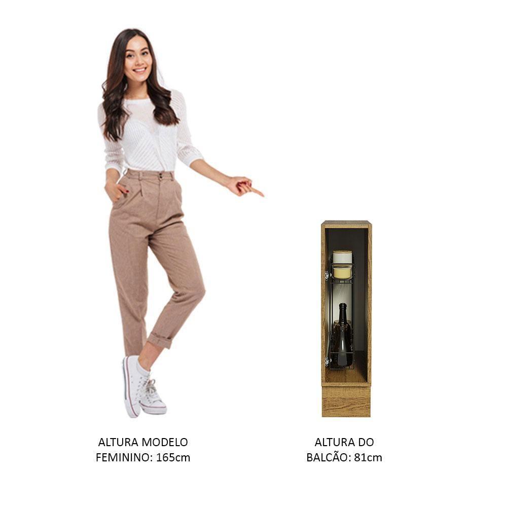 Balcão Porta-temperos Lux, Glamy e Stella 20 X 60cm Rustic - 6