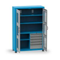 Armário Com 2 Prateleiras Reguláveis 5 Gavetas E Visor De Acrílico Arm007a Cmb - 2