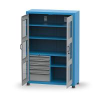 Armário Com 2 Prateleiras Reguláveis 5 Gavetas E Visor De Acrílico Arm007a Cmb - 3