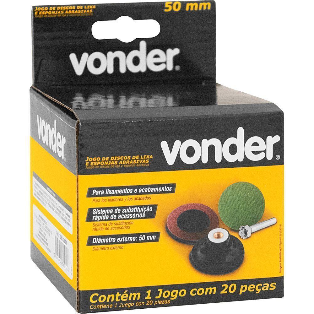 Jogo De Discos De Lixa Com Esponja Abrasiva 50mm 20 Pç Vonder - 3