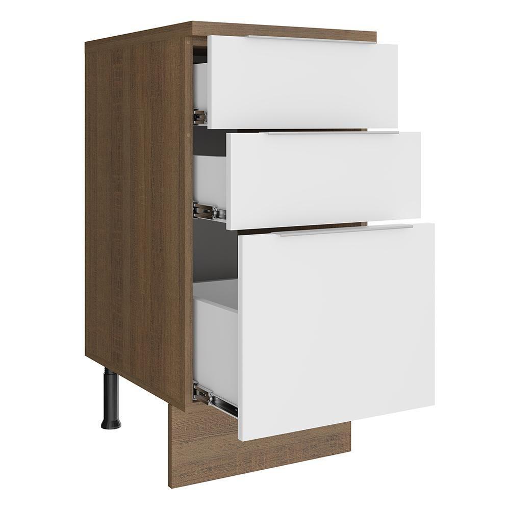 Balcão Stella 3 Gavetas Rustic/branco Madesa - 8