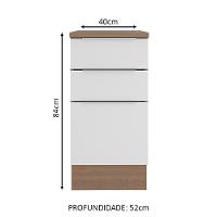 Balcão Stella 3 Gavetas Rustic/branco Madesa - 8