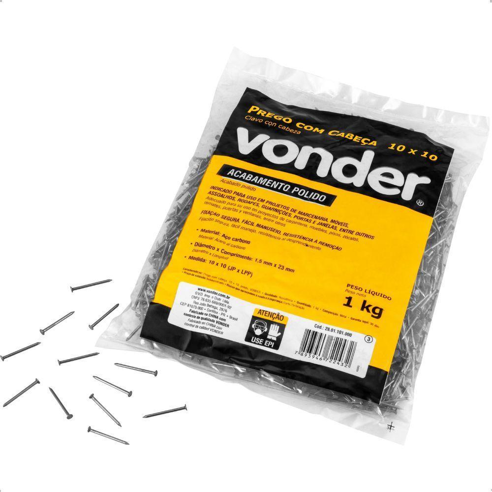 Prego Com Cabeça 10 X 10 (7-8 X 17) Polido 1 Kg Vonder - 2