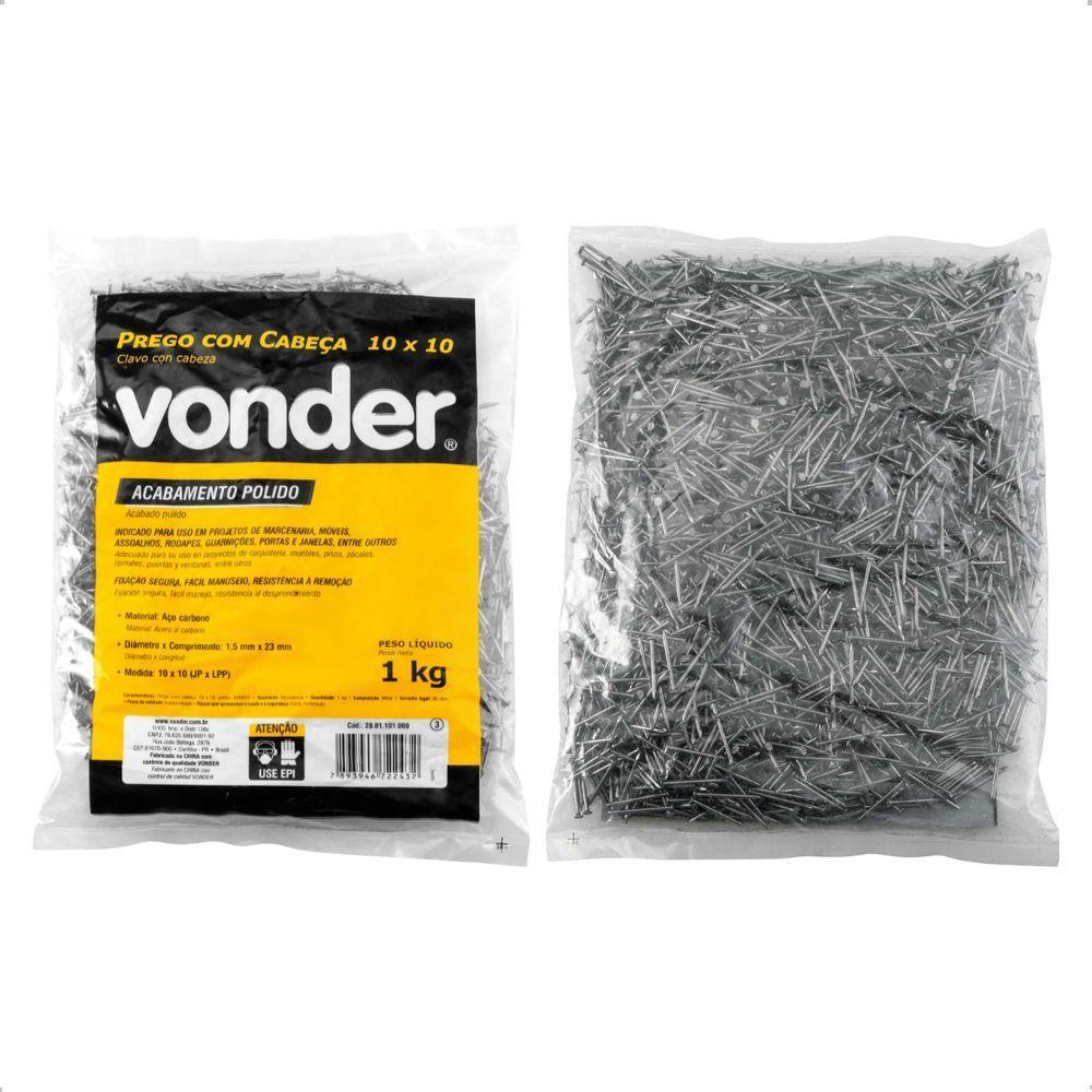 Prego Com Cabeça 10 X 10 (7-8 X 17) Polido 1 Kg Vonder - 6