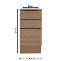 Balcão Stella 3 Gavetas Rustic Madesa - 4