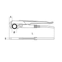 Chave Grifo Tubos Mordentes A 90° 630 Mm 3'' 376 630 Beta - 2
