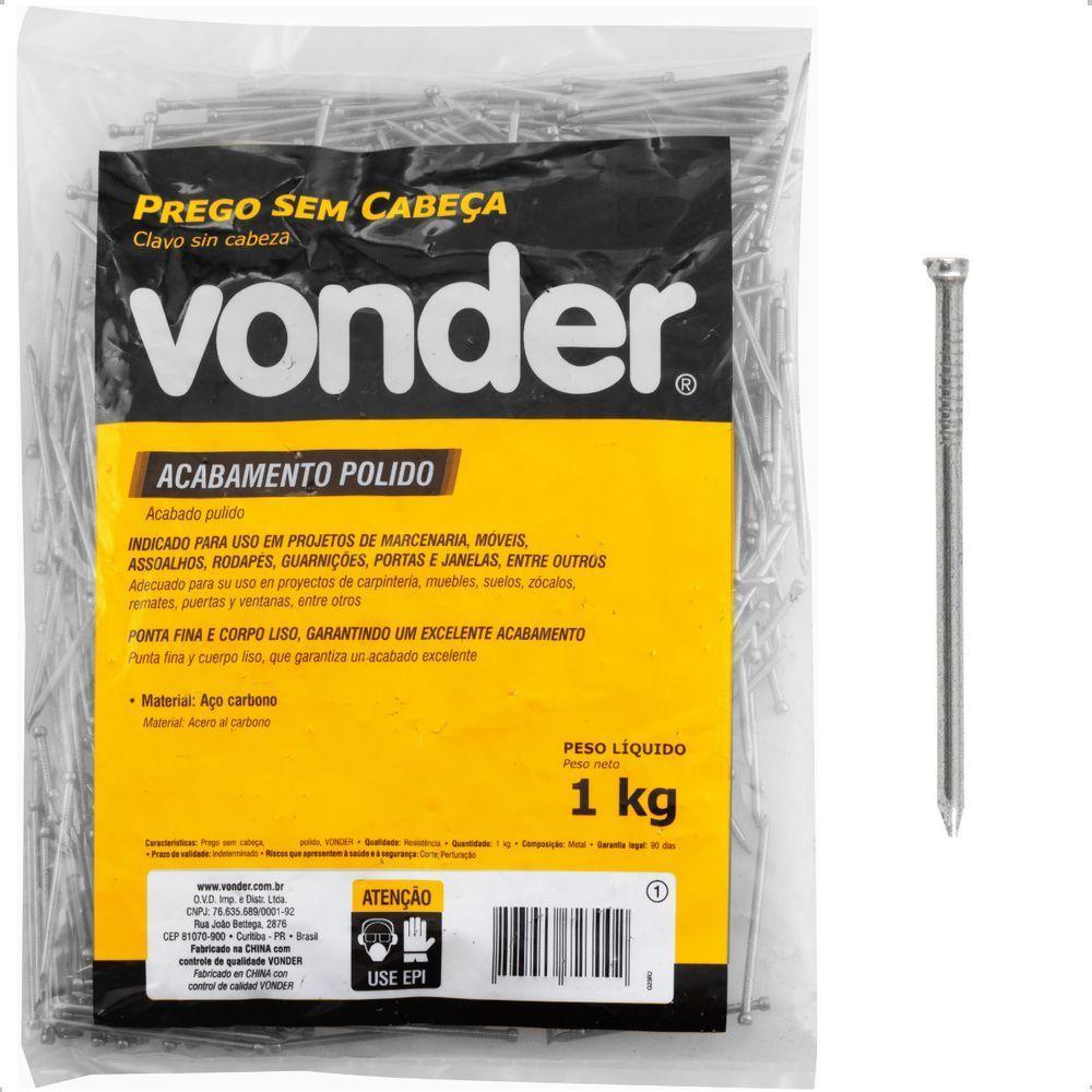 Prego Sem Cabeça 13 X 18 (1.1-2 X 15) Polido 1 Kg Vonder - 1