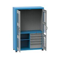 Armário Com 1 Prateleiras Fixa 5 Gavetas 1 Painel Perfurado E Visor De Acrílico Arm009a Cmb - 1