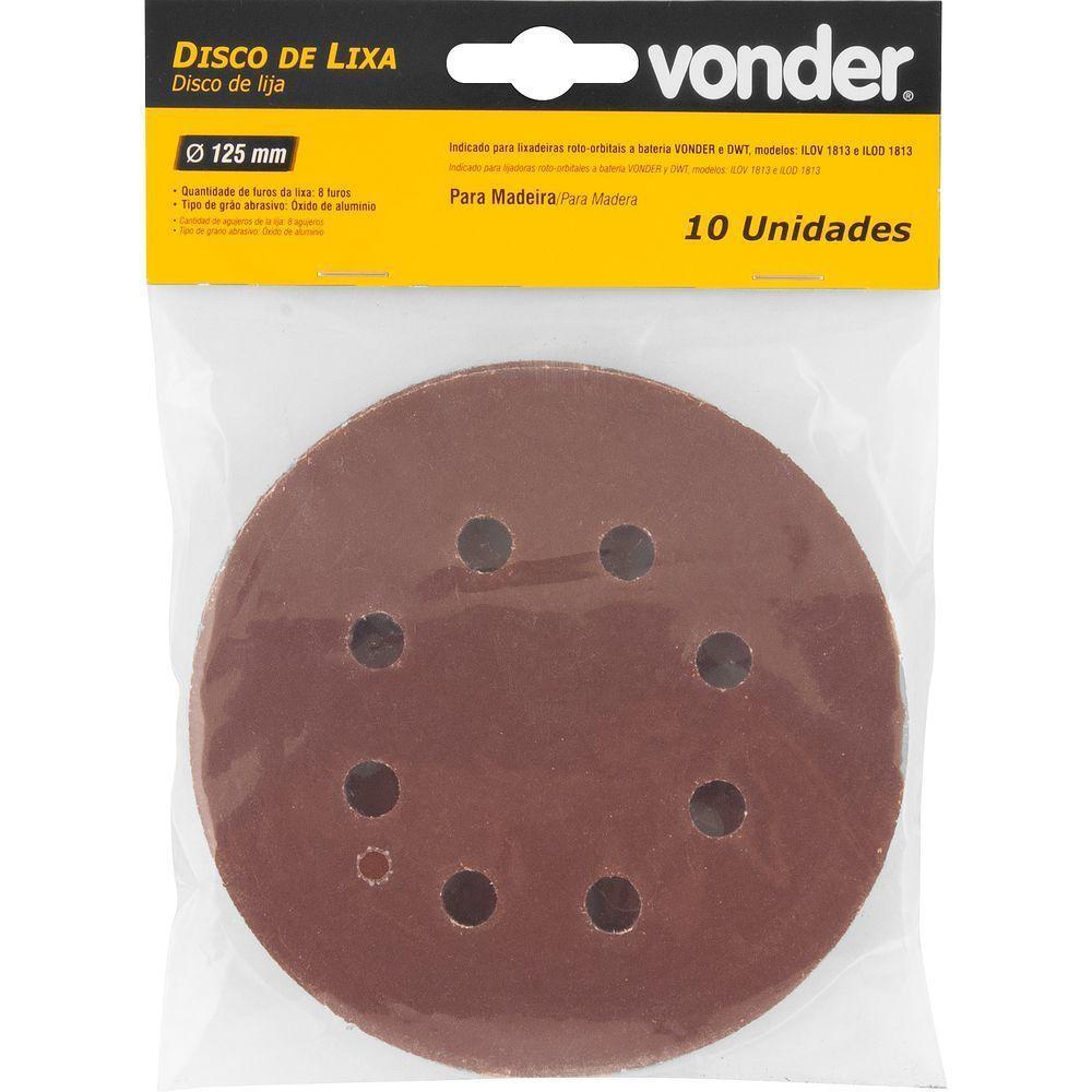 Disco De Lixa Com Costado Em Pluma 125mm G80 10 Peças Vonder - 4