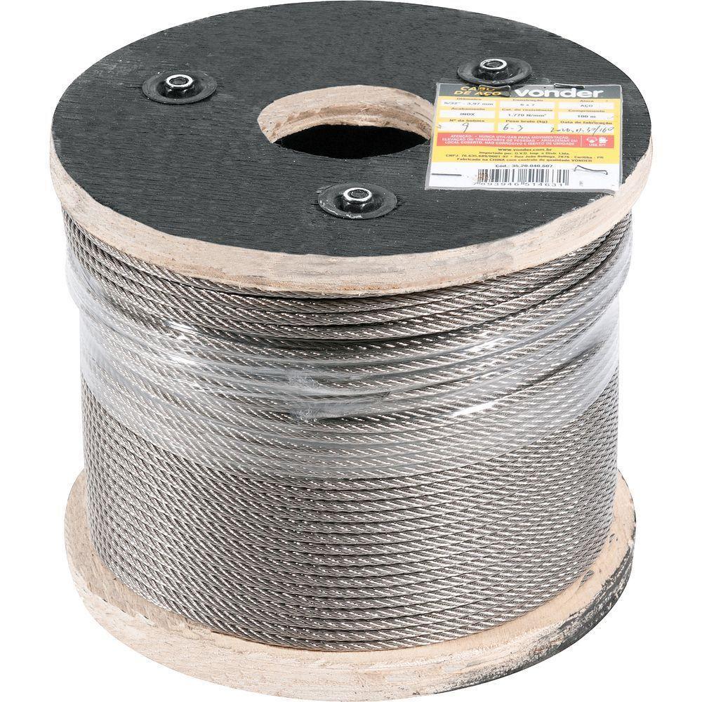 Cabo De Aço Inox Aa 3,97mm 5-32 6x7 Com 100m De Cabo De Aço - 1