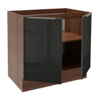 Balcão Madesa Lux 80 cm 2 Portas Rustic e Preto - 5