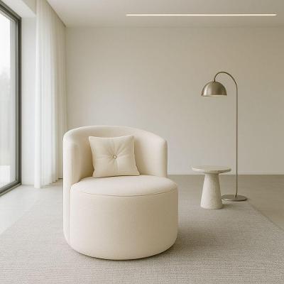 Poltrona Orgânica Redonda Ayla Para Sala Quarto Recepção Tecido Bouclê Divani