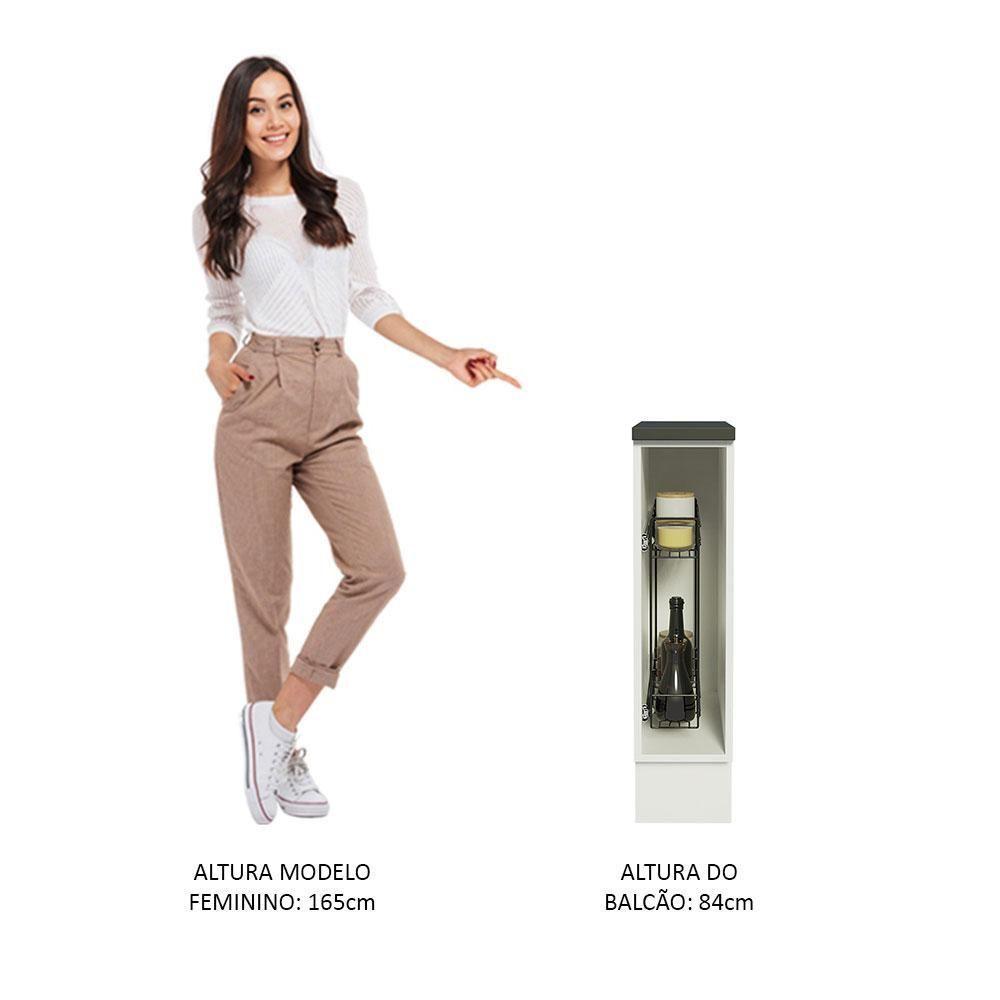 Balcão Porta-temperos Acordes 100% Mdf 20cm Branco - 6