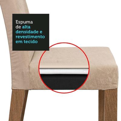 Conjunto Sala De Jantar Mesa Tampo De Vidro 6 Cadeiras Rustic/crema/imperial