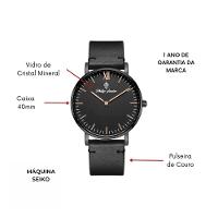 Relógio Masculino Greenwich Leather All Black 40mm - 9