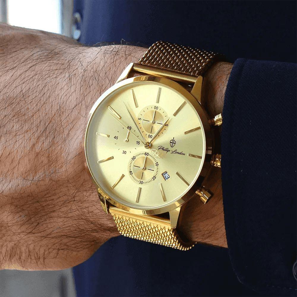 Relógio Masculino Lancelot Golden 44mm - 6