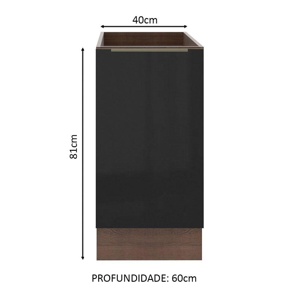 Balcão Madesa Lux 40 cm 1 Porta Rustic Preto - 8