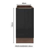 Balcão Madesa Lux 40 cm 1 Porta Rustic Preto - 8