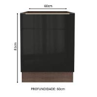 Balcão Madesa Lux 60 cm 1 Porta Rustic e Preto - 9