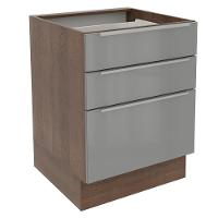 Balcão Madesa Lux 60 Cm 3 Gavetas Rustic/cinza - 1