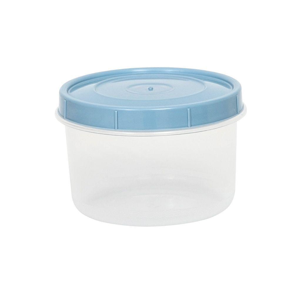 Pote Com Tampa Rosca Redondo 1,25l Plasvale Azul - 1